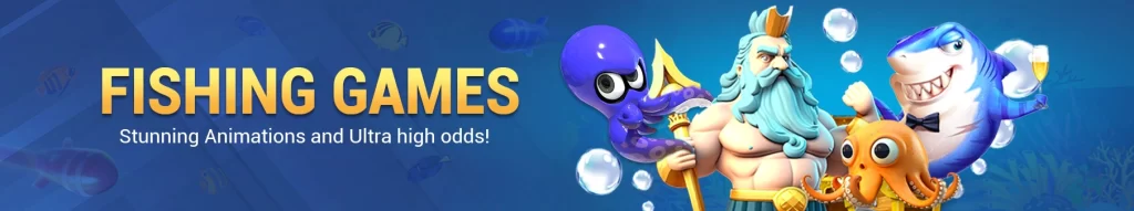 PESOMAX fishing games lobby showing login and register entry screen with game selection